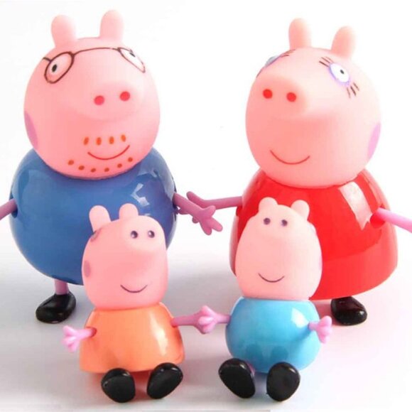 4pc Peppa Pig CAKE TOPPER George Mummy Daddy 4 Figure Set Birthday Party Favors - Picture 1 of 5
